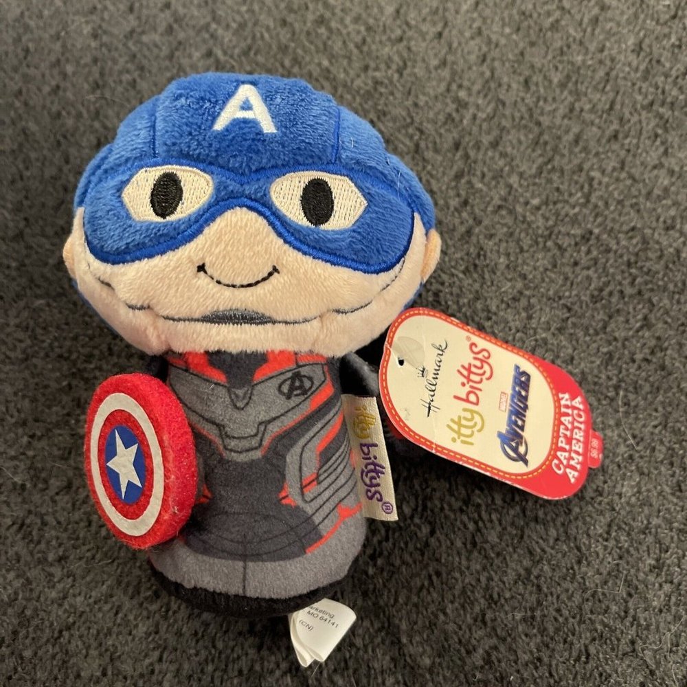 Hallmark ITTY BITTYS Marvel CAPTAIN AMERICA Avengers Endgame Beanie Plush 4" J35